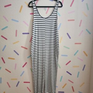 Jackson Rowe Striped Knit Jumpsuit Overalls Size Medium Loungewear